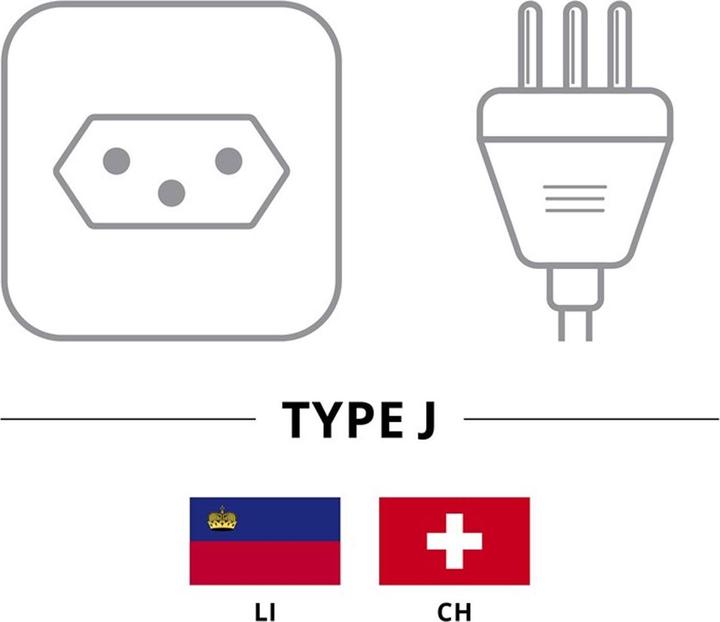 Produktbild AccuCell Netzkabel mit Schweiz-Stecker (2 m)