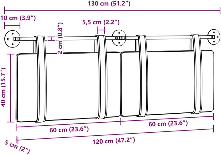 Actual product image vidaXL Modernes Kopfteil (130 x 5 x 5 cm)