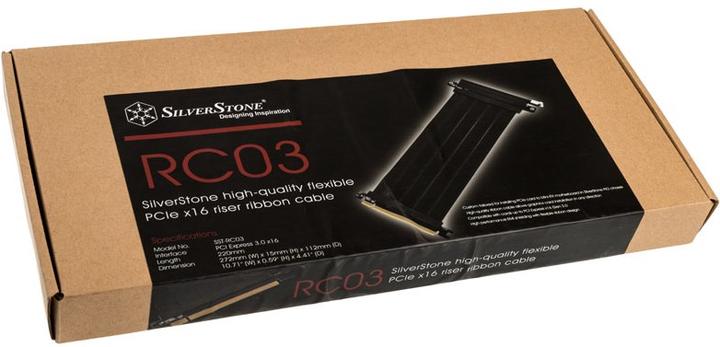 Actual product image Silverstone Riser flat cable, 22cm - black