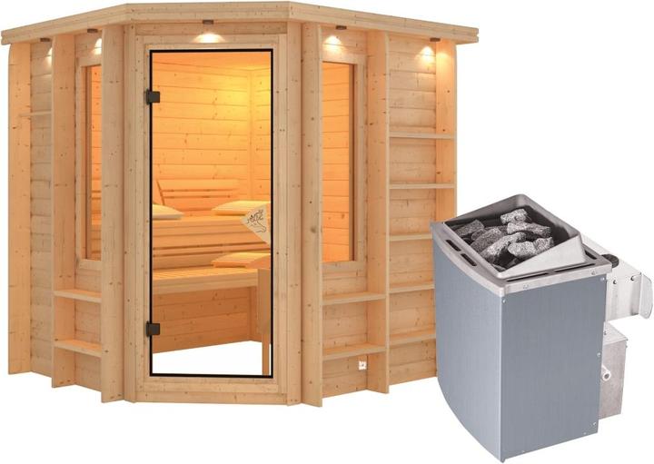 Actual product image Karibu Cortona with roof wreath (9 KW internal control)