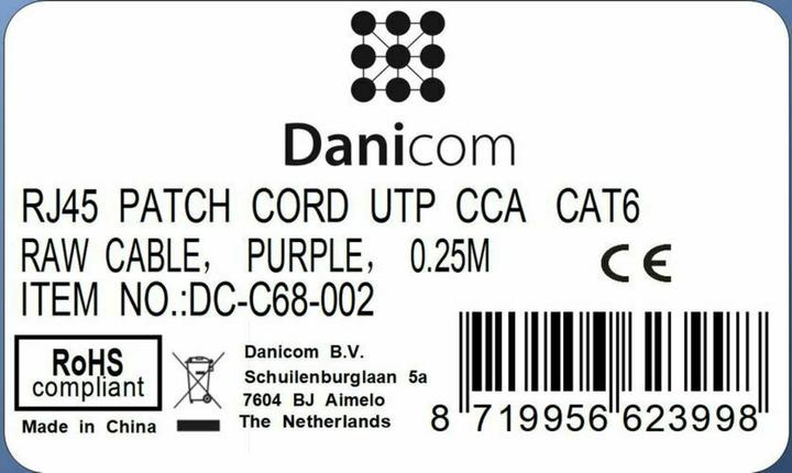 Produktbild Dsit CAT 6 Netzwerkkabel U/UTP (CAT6, 0.25 m)