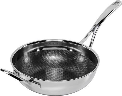 Actual product image WMF Wok pan stainless steel 28 cm honeycomb base professional resist induction coating (28 cm, Frying pan, Stainless steel)