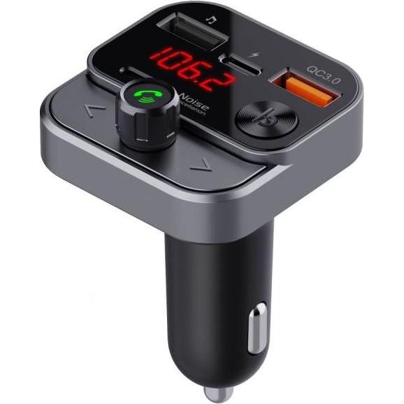 Technaxx, Autoradio Zubehör, Bluetooth 5.3 FM-Transmitter für das Auto mit USB-C-&USB-A-Laden, Deep Bass Boost, Freispre