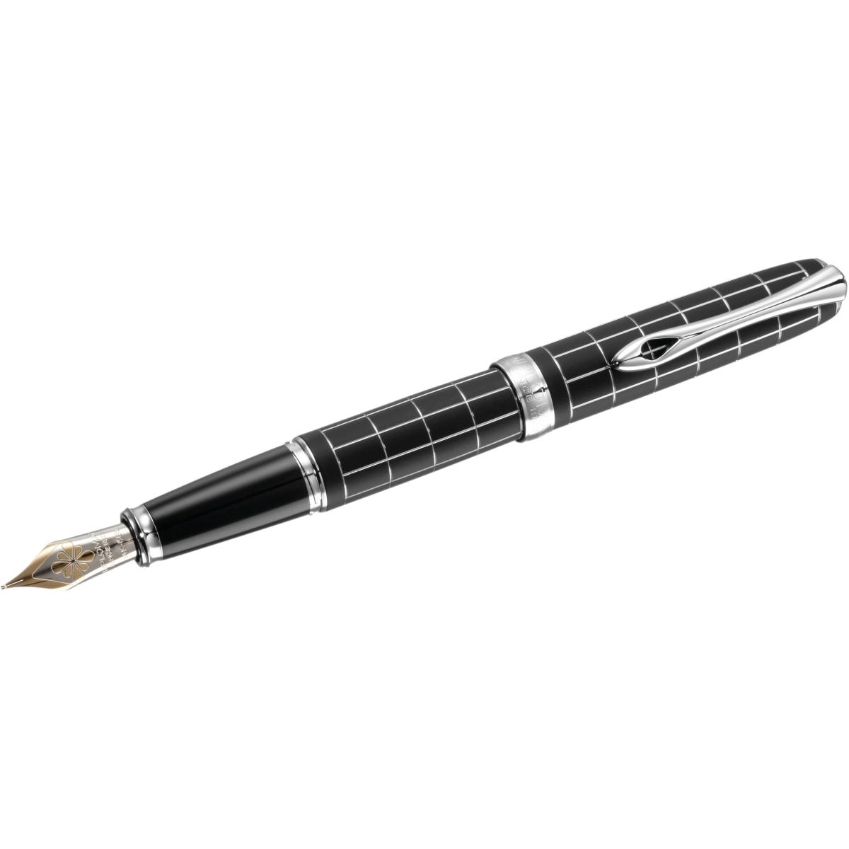 Diplomat, Schreibstifte, Füllhalter Excellence A plus Raute guillochiert lapis schwarz 14 kt B (Schwarz, 1 x)