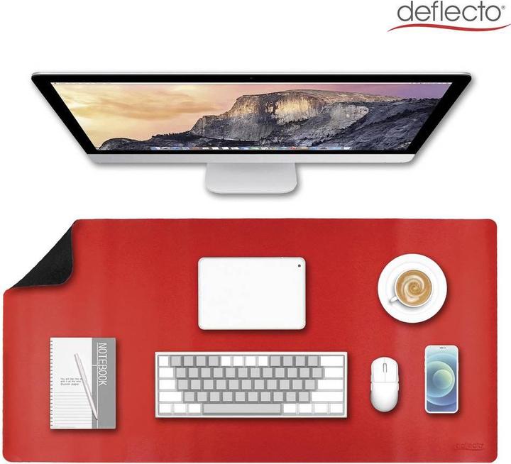 Actual product image Deflecto Schreibtischunterlage Kunstleder, Leder, PVC Schwarz, Rot 80 x 40 cm (40 x 80 cm)