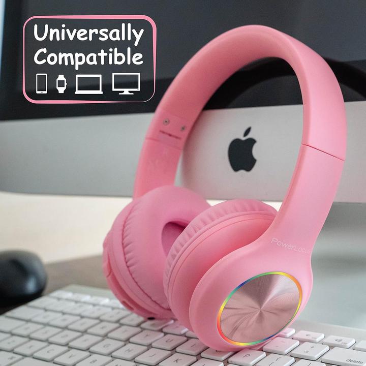 Actual product image PowerLocus PLED Bluetooth-Kinderkopfhörer pink