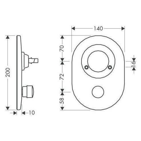Hansgrohe, Badkamermeubels, Hg Ombouwset Inbouw Badmengkraan, Gatafstand 72mm Chroom