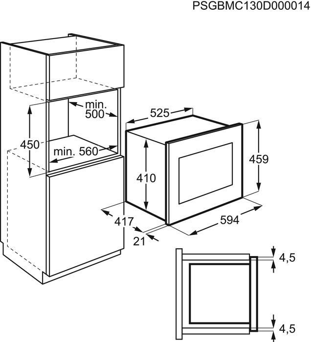 Productafbeelding Electrolux KMFE264TEW Inbouw Solo magnetron Wit (26 l)