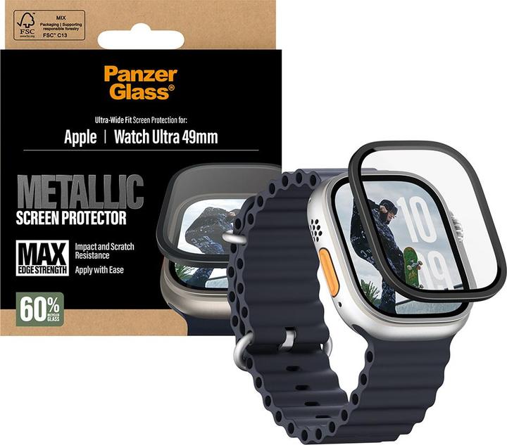Image du produit PanzerGlass Screen Protector w. black Metal Frame Apple Watch 2025 49mm/ Ultra 2