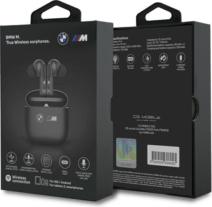 Produktbild BMW Słuchawki Bluetooth TWS M Metal M Logo Print ANC-ENC czarny (ANC, Kabellos)