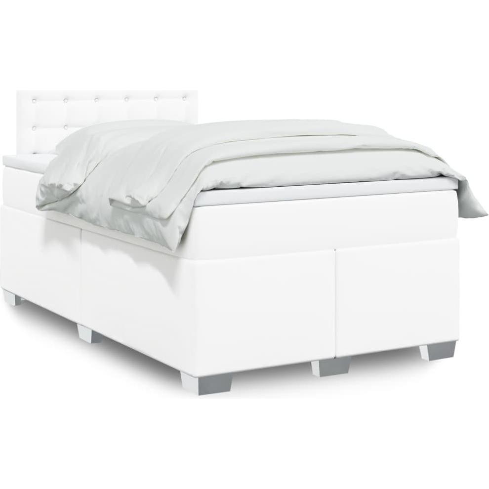 VidaXL, Bett, Bo x springbett mit Matratze 120 x 200 cm Kunstleder (120 x 200 cm)