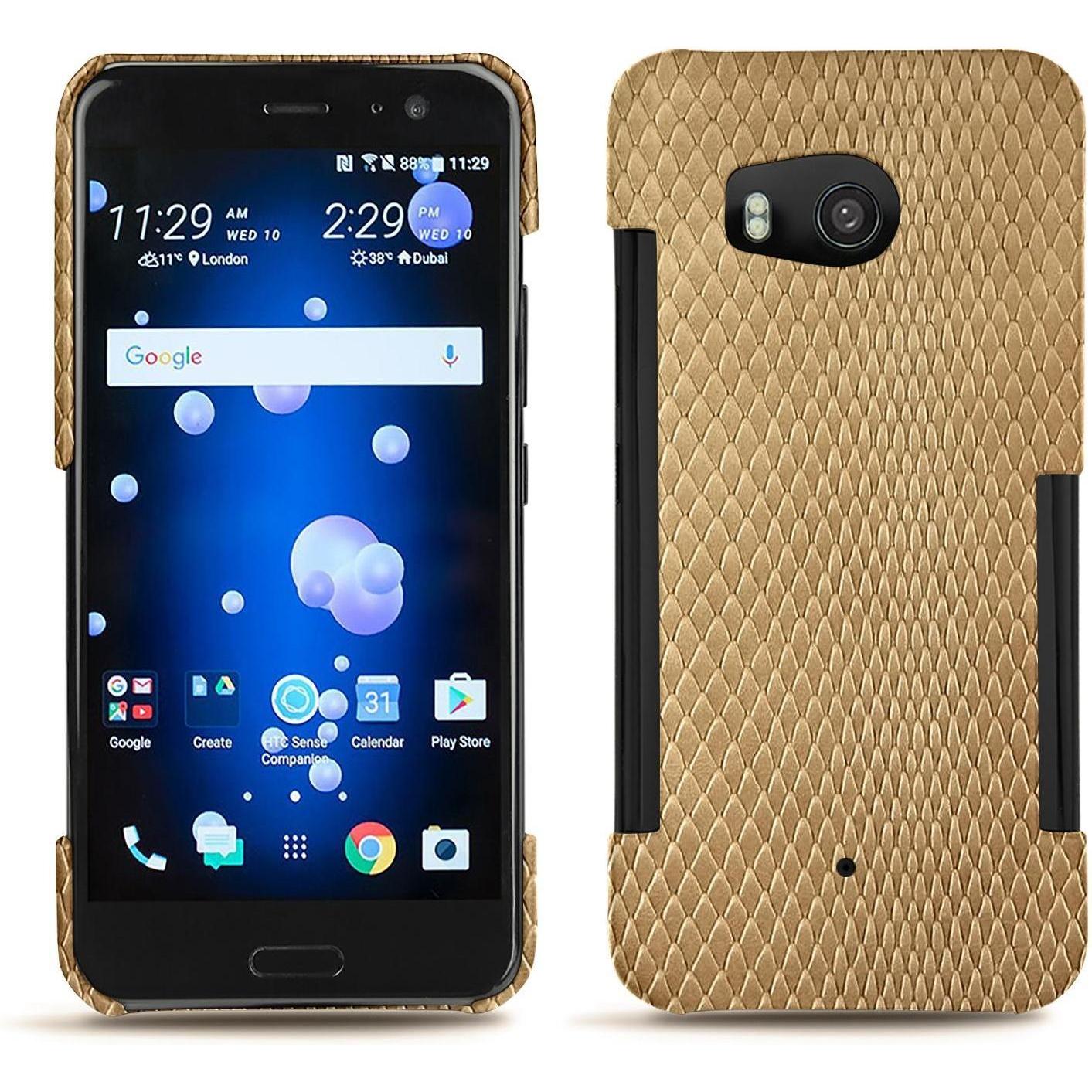 Thumbnail - Noreve Lederschutzhülle (HTC U11), Smartphone Hülle, Beige