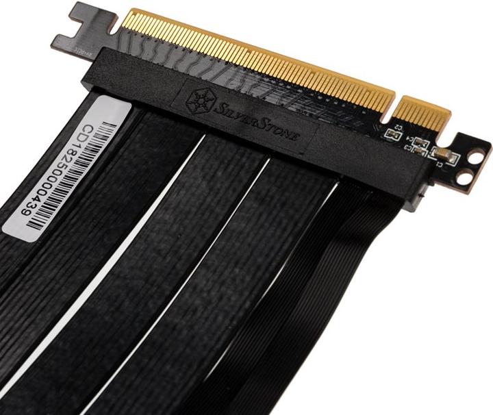 Actual product image Silverstone Riser flat cable, 22cm - black