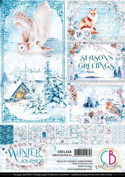 Produktbild Ciao Bella Papier-Set "Winter Journey", 9 Blatt, DIN A4 (190 g/m², 9x)
