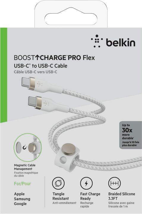 Productafbeelding Belkin USB-oplaadkabel Boost Charge Pro Flex USB C - USB C 1 m (1 m, USB 2.0, 60 W)