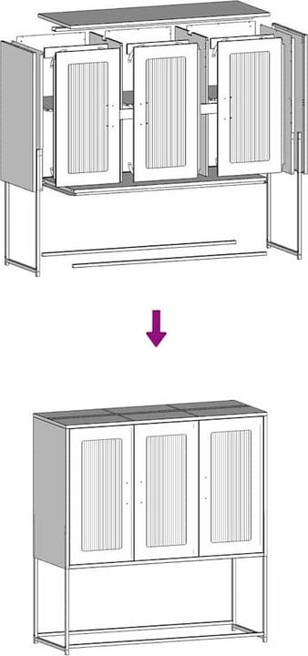 Actual product image vidaXL Sideboard mustard yellow 100.5x39x107 cm Cold-rolled steel chest of drawers Cabinet (100.5 x 39 x 107 cm)