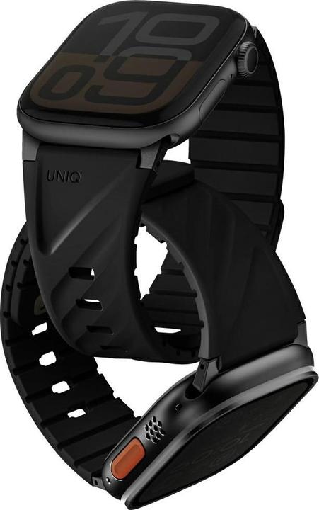 Uniq Strap Fluo for Apple Watch 49/46/45/44/42/41/40mm Magnetic black (40 mm, 41 mm, 42 mm, 44 mm, 45 mm, 46 mm, 49 mm, Silikon)