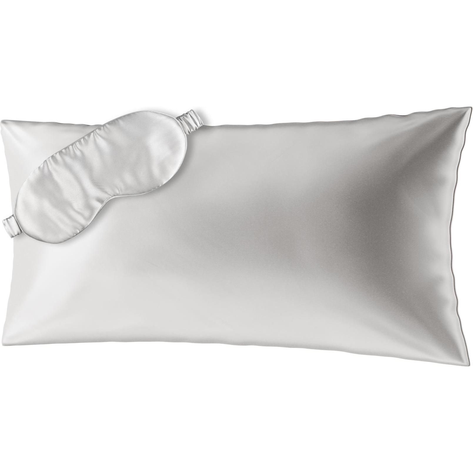 Ailoria, Bettwäsche, BEAUTY SLEEP SET Silk Zipper Pillowcase (40x80) (white) with eye mask (Kopfkissenbezug, 40 x 80 cm)