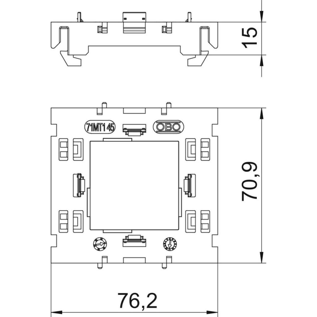 Thumbnail - OBO Bettermann, Leitungsführung Zubehör, 71MT1 45 - 20 g - 76,2 mm - 15 mm - 70,9 mm