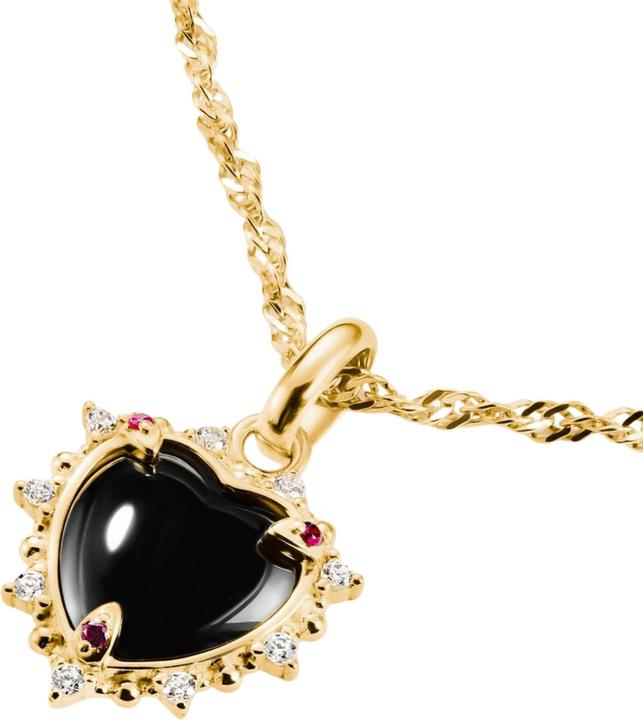 Produktbild Thomas Sabo Charm-Anhänger Vintage Herz schwarz Connect vergoldet (Sterling Silber)