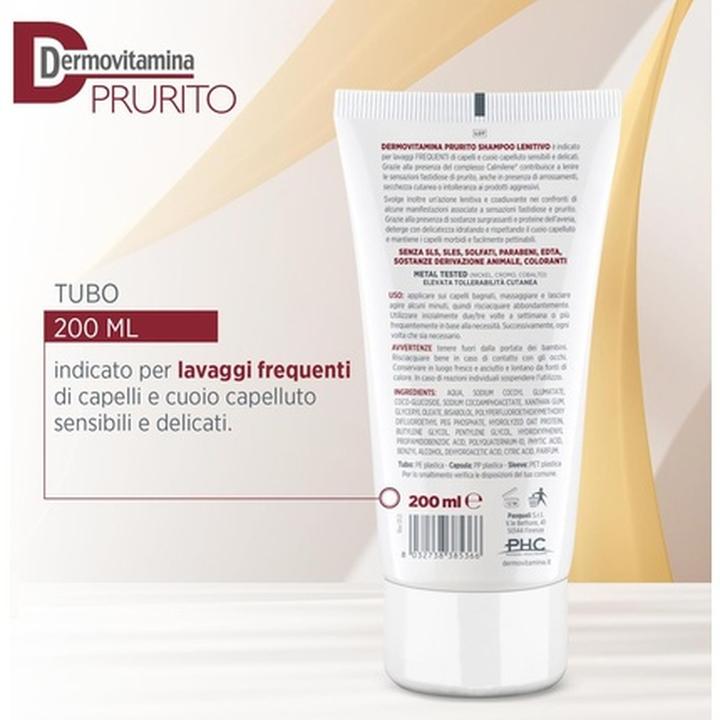 Image du produit Dermovitamina Shampooing apaisant Prurito pour cuir chevelu sensible 200ml (200 ml, Shampoing liquide)