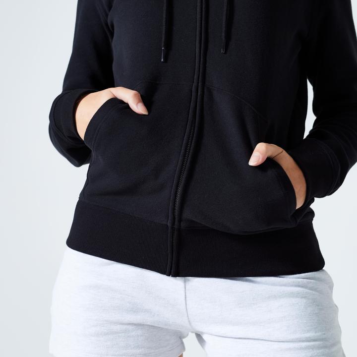 Produktbild Domyos Kapuzenjacke Damen - Essentials 500 schwarz (XXL)