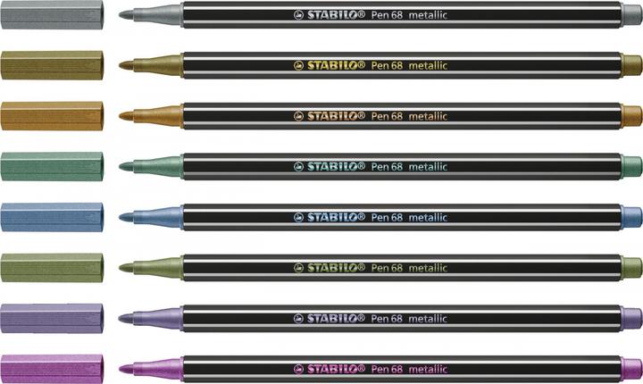 Productafbeelding STABILO Pen 68 Premium Metallic Viltstift (Gesorteerd, 8 x)
