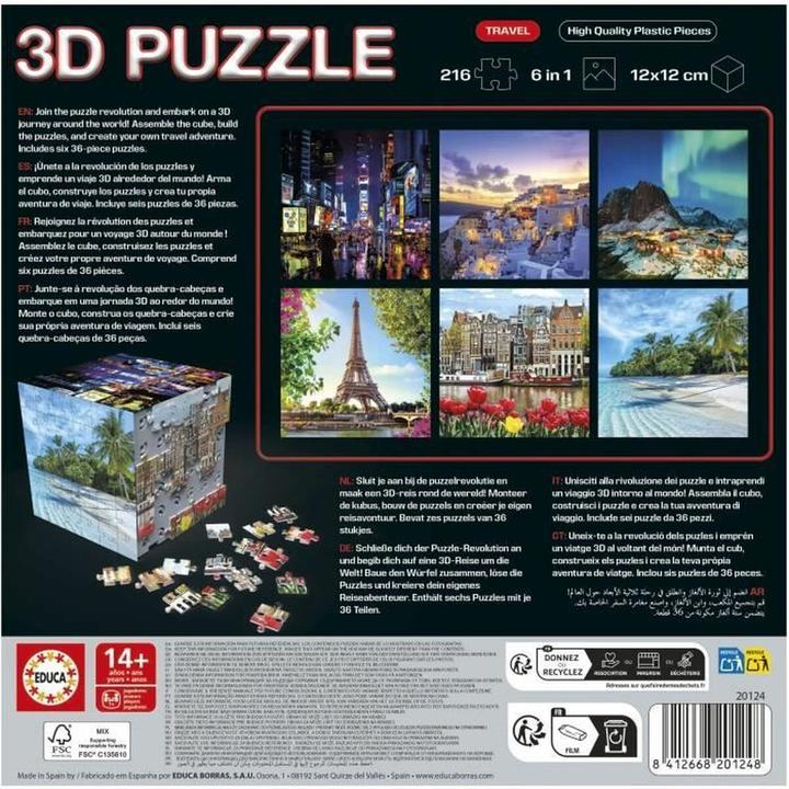 Immagine prodotto Educa Puzzle cubo 3D da viaggio (216 pezzi)