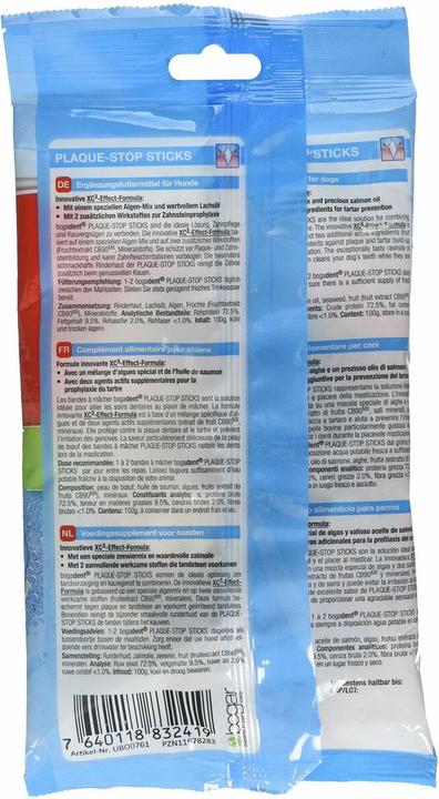 Produktbild Bogadent Ergnzungsfutter Plaque Stop Sticks mini 100 g (100 g)