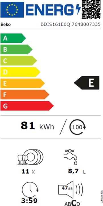 Energie-Label Beko BDIS161E0Q