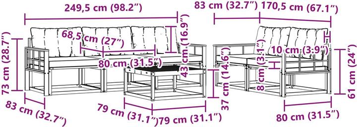 Produktbild vidaXL Outdoor-Sofa