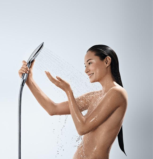 Actual product image hansgrohe HG Handbr RAINDANCE SELECT E 150 3jet DN 15, EcoSmart version chrome (3 Beam types, 9 l/min)