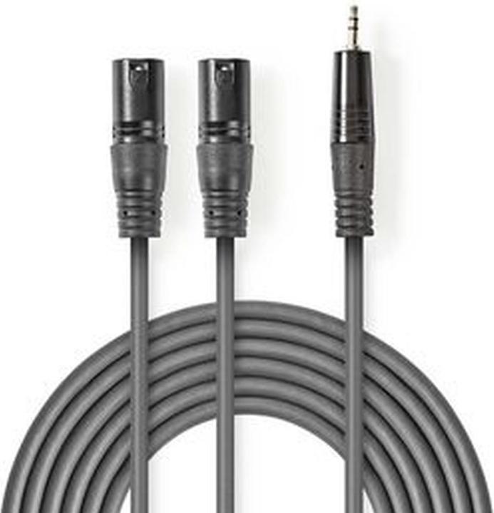 Image du produit Nedis Câble audio XLR 2 x XLR d 3 broches mâle - 3,5 mm (3 m, Câble AUX, Câbles XLR)