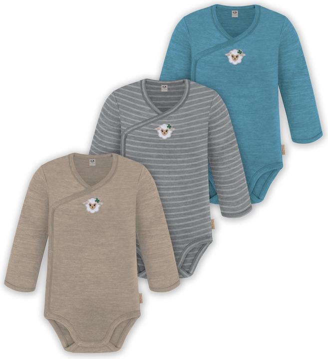 Immagine prodotto Normani Confezione da 3 pezzi di body a maniche lunghe in merino per bambino e bambina - 9355 (68)