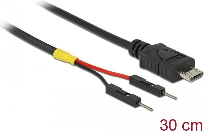 Produktbild Delock USB Stromkabel Micro-B auf 2 x Pfostenstecker einzeln Strom 30 cm (0.30 m)