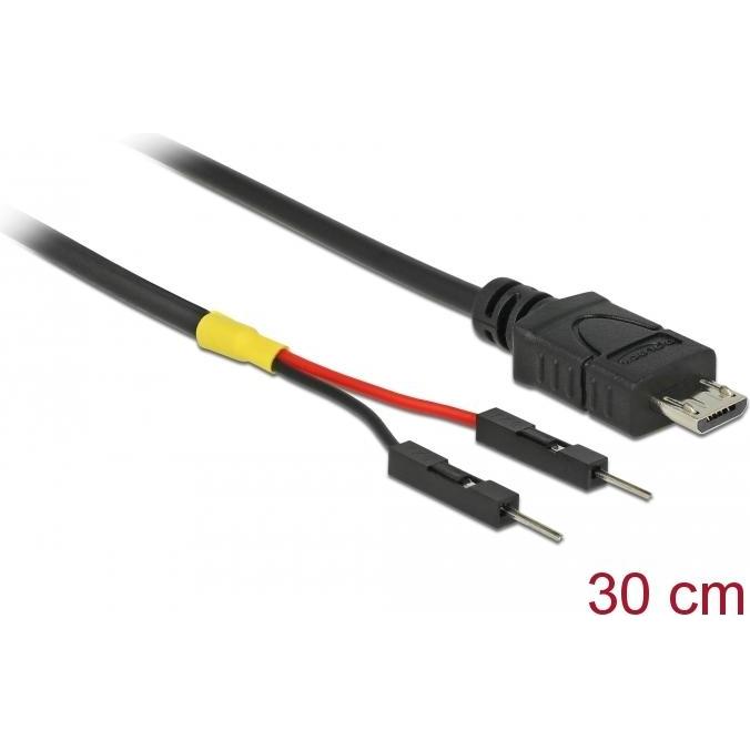 Thumbnail - Delock USB Stromkabel Micro-B auf 2 x Pfostenstecker einzeln Strom 30 cm (0.30 m), Stromkabel