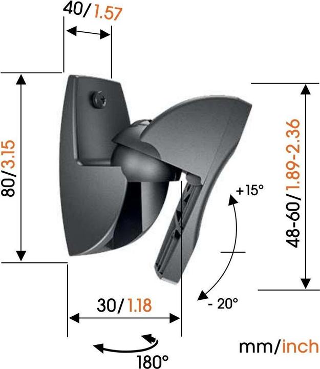 Immagine prodotto Vogels Vlb 500 (1 coppia, Installazione a parete, Perno di rotazione)