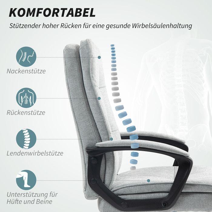 Produktbild Swisshandel24 Bürostuhl Ergonomischer Schreibtischstuhl mit Wippfunktion Höhenverstellbar Grau