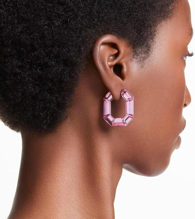 Productafbeelding Swarovski Lucent Ohrstecker, achteckige Form, rosa Kristall (Swarovski metaal)