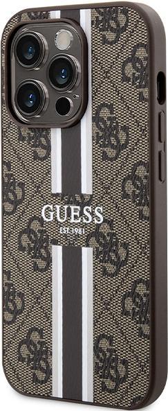 Produktbild Guess GUHMP15LP4RPSW iPhone 15 Pro 6.1" brązowy/brown hardcase 4G Printed Stripes MagSafe (Apple iPhone 15 Pro)