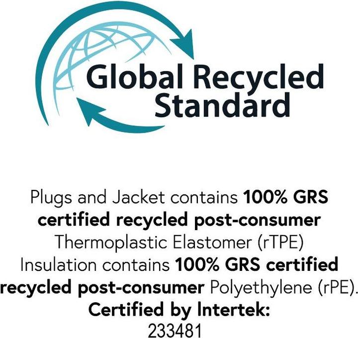 Voedingswaarden en ingrediënten eSTUFF 100% gerecycled superzacht TPE (1 m, USB 2.0)