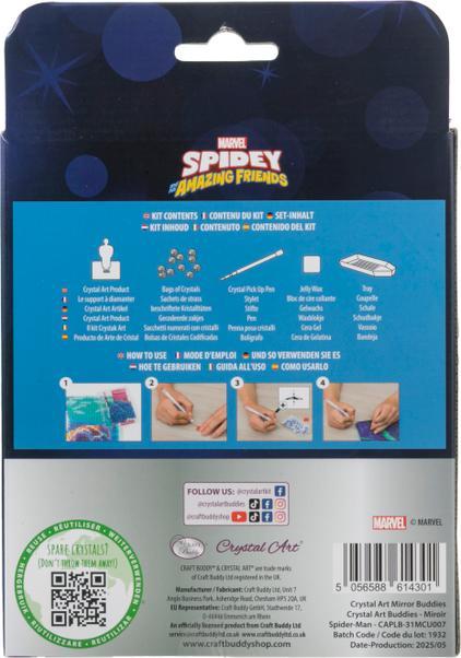 Actual product image Craft Buddy Spider-Man, Crystal Art Mirror Buddy, ca. 12cm