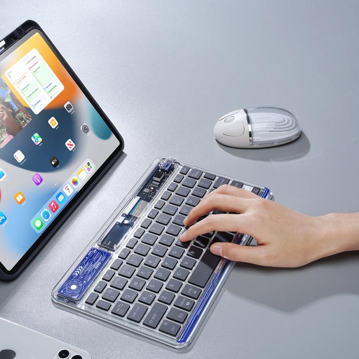 Produktbild Dux Ducis Keyboard (CK Series) Wireless for Laptop / Tablet / Phone - Transparent (Eng. Int., Kabellos)