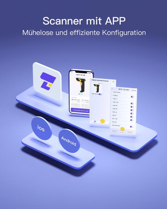 Actual product image Inateck Barcodescanner 23 black (BCST-23 black) (1D barcodes, 2D barcodes)