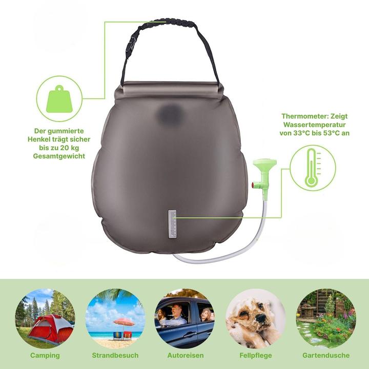 Produktbild Hermex Duschtasche Campingdusche Aufheizbare Outdoor-Dusche