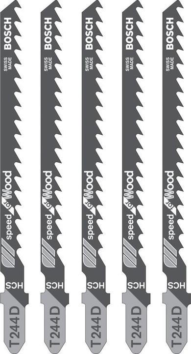 Image du produit Bosch Professional Zubehör Lame de scie sauteuse T 244 D Speed for Wood, pack de 5