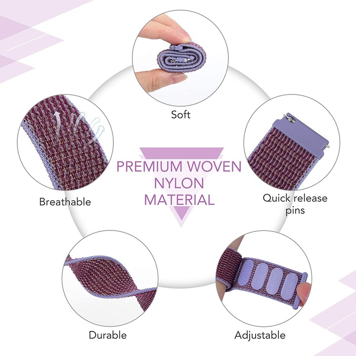 Actual product image Strap-it Bracelet (20 mm, Nylon, Forerunner 245, Venu SQ)
