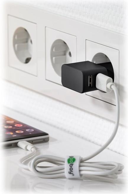 Image du produit Goobay Chargeur double USB A avec Câble USB-C (12 W, 2 ports)