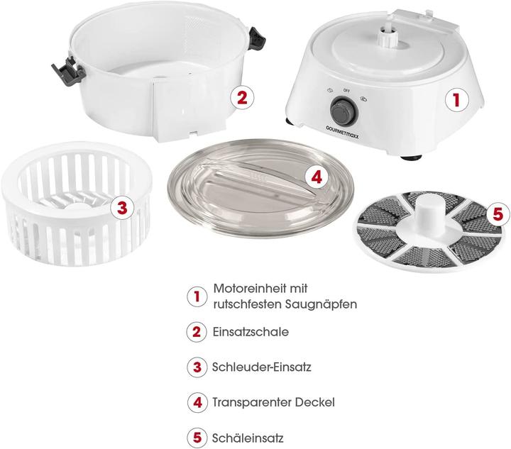 Actual product image Gourmetmaxx electric potato peeler