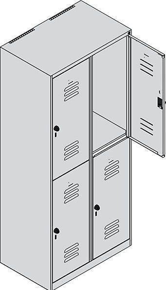 Actual product image C+P Double-decker locker Classic PLUS (80 cm, 185 cm)